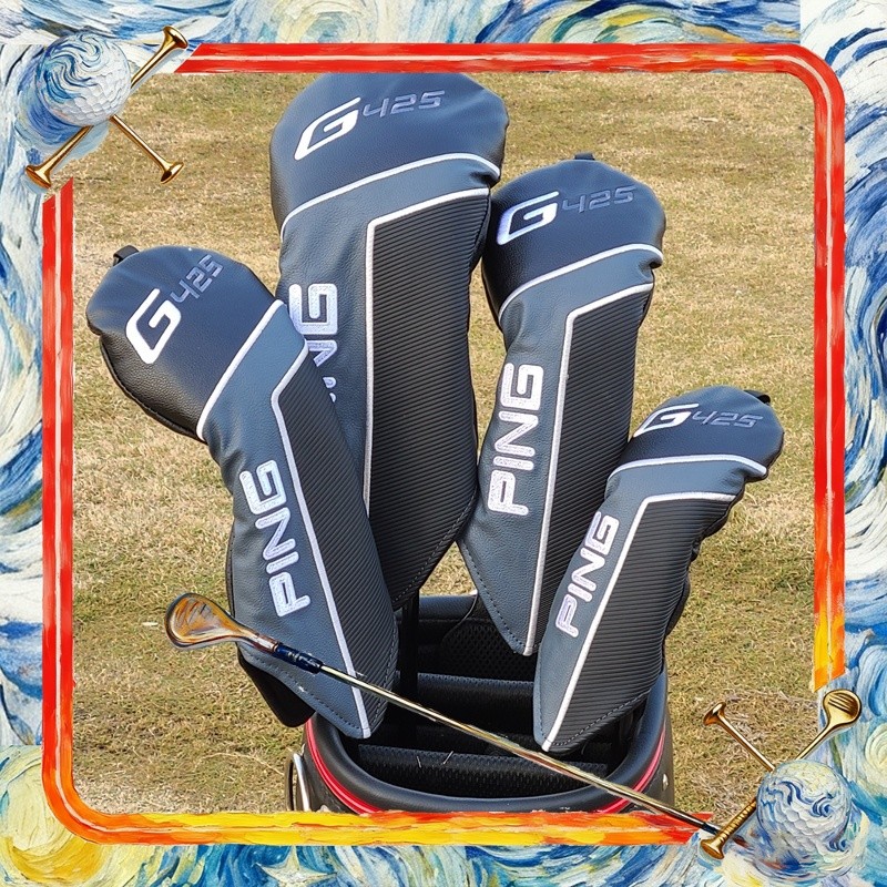 PING G425 Golf Headcover for Driver Fairway Hybrid head cover putter protective cover PU Leather Wat
