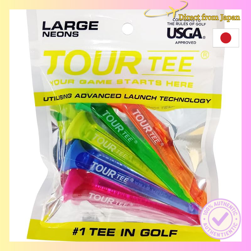 TOUR TEE LARGE NEONS Golf Tees (Set of 5)