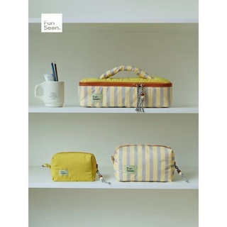 FunSeen FunSeen Striped Curling Iron Storage Bag Quilted Hair Dryer Anti-Collision Bag Cosmetic Travel Storage Bag