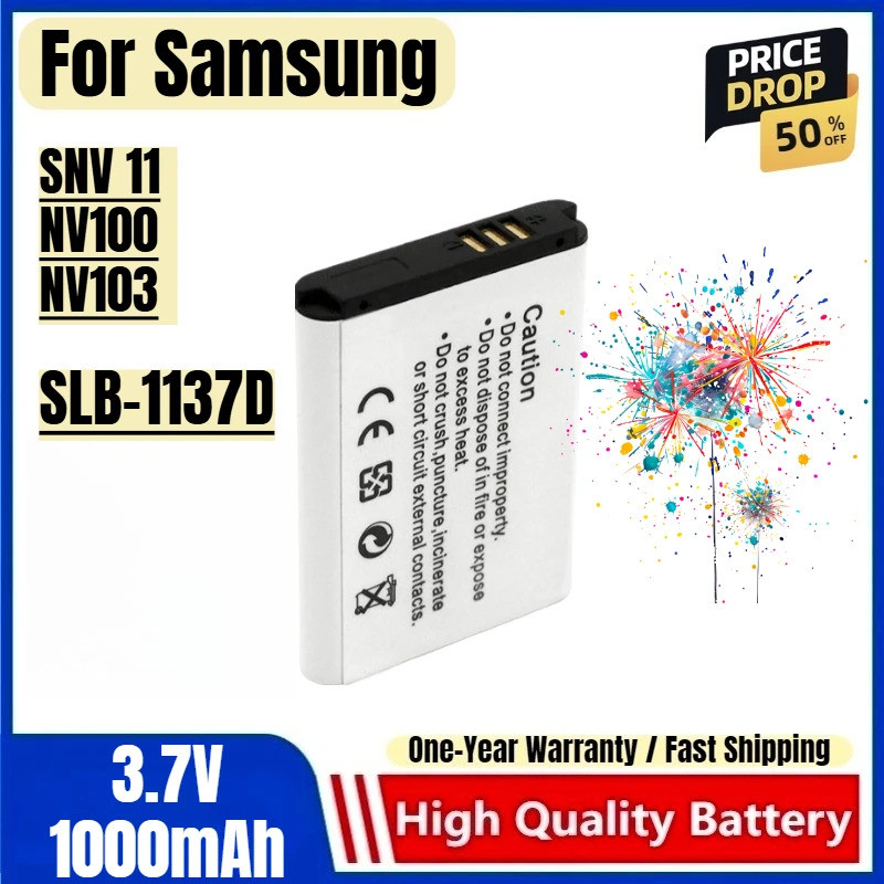 SLB-1137D แบตเตอรี่ 3.7V 1000mAh แบตเตอรี่และเครื่องชาร์จสําหรับ Samsung SNV 11 NV100 NV103 กล้อง Ch