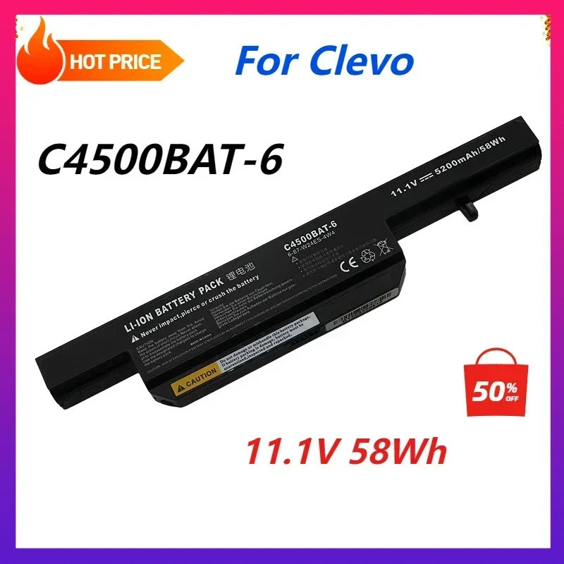 แบตเตอรี่แล็ปท็อปสําหรับ Clevo C4500BAT-6 C4500BAT 6 C4500BAT6 B4100M B4105 B5100M B5130M B7110 C450