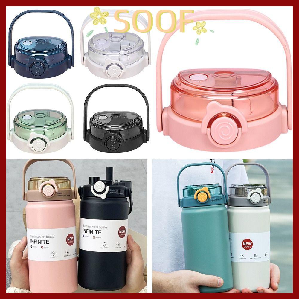 จัดส่งจากประเทศไทยSOOF 1 ชิ้นถ้วย, ฝาปิดขวดอุปกรณ์เสริมขวดไม้, Splash Proof Therms ฝาปิดถ้วยสากล