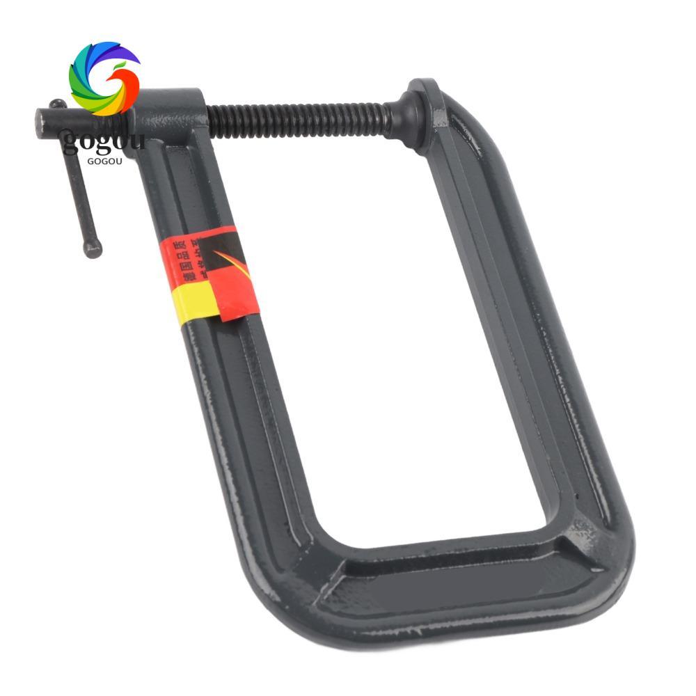 GOGOU แคลมป์ C คอลึก, การออกแบบคอลึกการก่อสร้างเหล็ก Heavy Duty C Clamp, อุปกรณ์หนีบประเภท G สีเทาทน