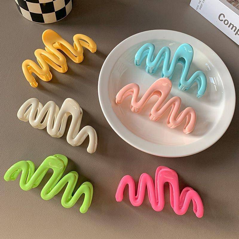 Tw สีสัน Jelly Wave Shark Hair Claw คลิป Anti-slip รูปที่ 3