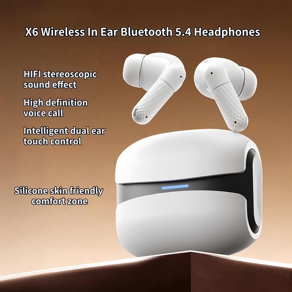 หูฟังไร้สายบลูทูธ In ear X6 การสื่อสารชัด หูฟังซิลิโคน สวมใส่สบาย เข้ากันได้กับระบบ Xiaomi และ Android