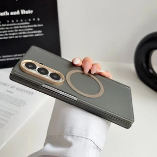 เคสโทรศัพท์แม่เหล็กพร้อมฟิล์มหน้าจอด้านหน้าสําหรับ Samsung Galaxy Z Fold 8 Z Fold 7 Z Fold 6 5 Matte Casing