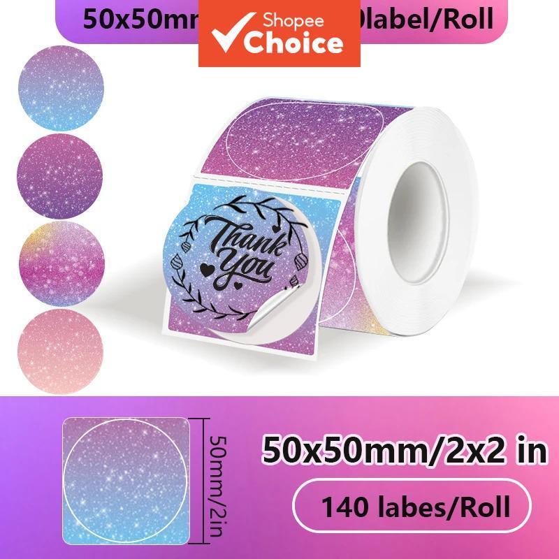 ม้วนฉลากกาวกันความร้อนใส 50x50 สําหรับเครื่องพิมพ์ฉลาก Phomemo M110 M200 M120 M220 E210 P50 DETONG P
