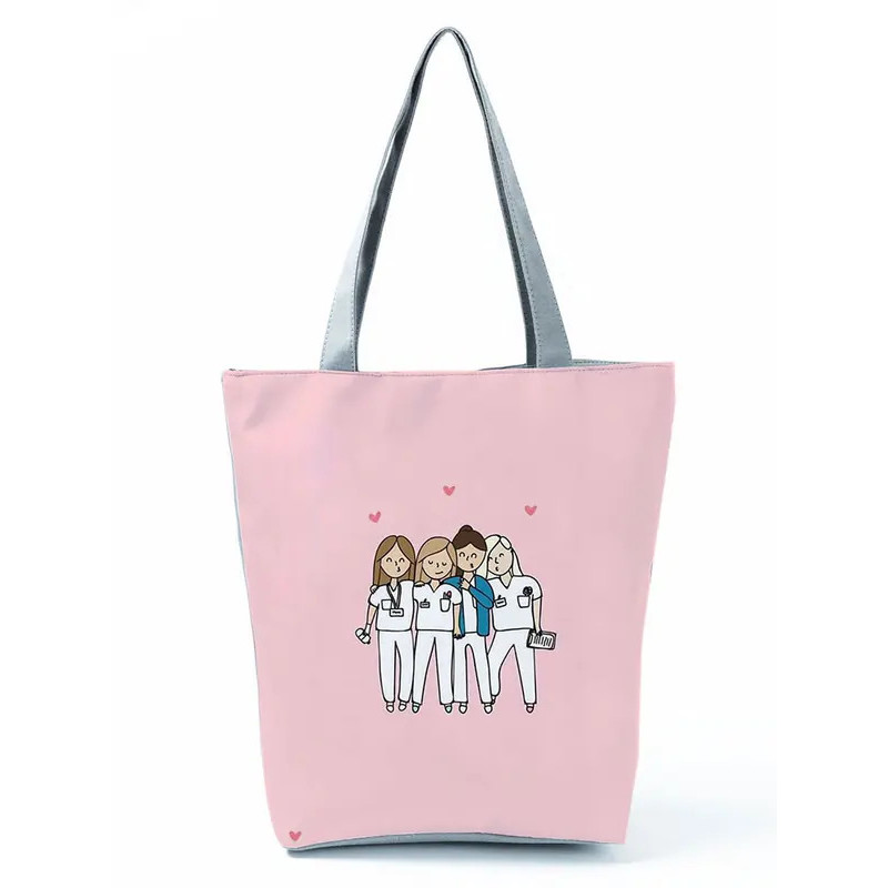 Women's Bags Large Capacity Cartoon Foldable Shoulder for Women Reusable Shopping Bags Chic Travel B