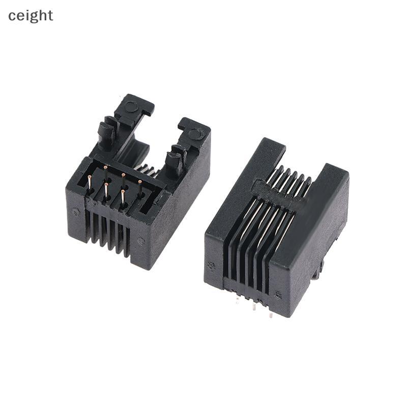 [ceight] 10PCS RJ11 4P4C/6P6C/6P4C หญิง PCB โทรศัพท์ Soet Connector TH