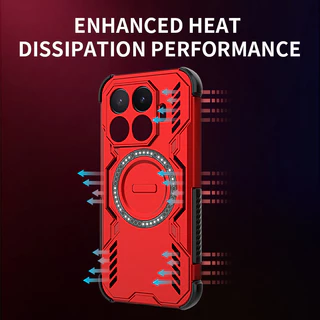 CasePower Cooling Case สําหรับ Xiaomi 17T Pro 15T 15 Ultra MI 17 Pro Max แหวนแม่เหล็ก TPU + PC กลางแจ้งทนทาน