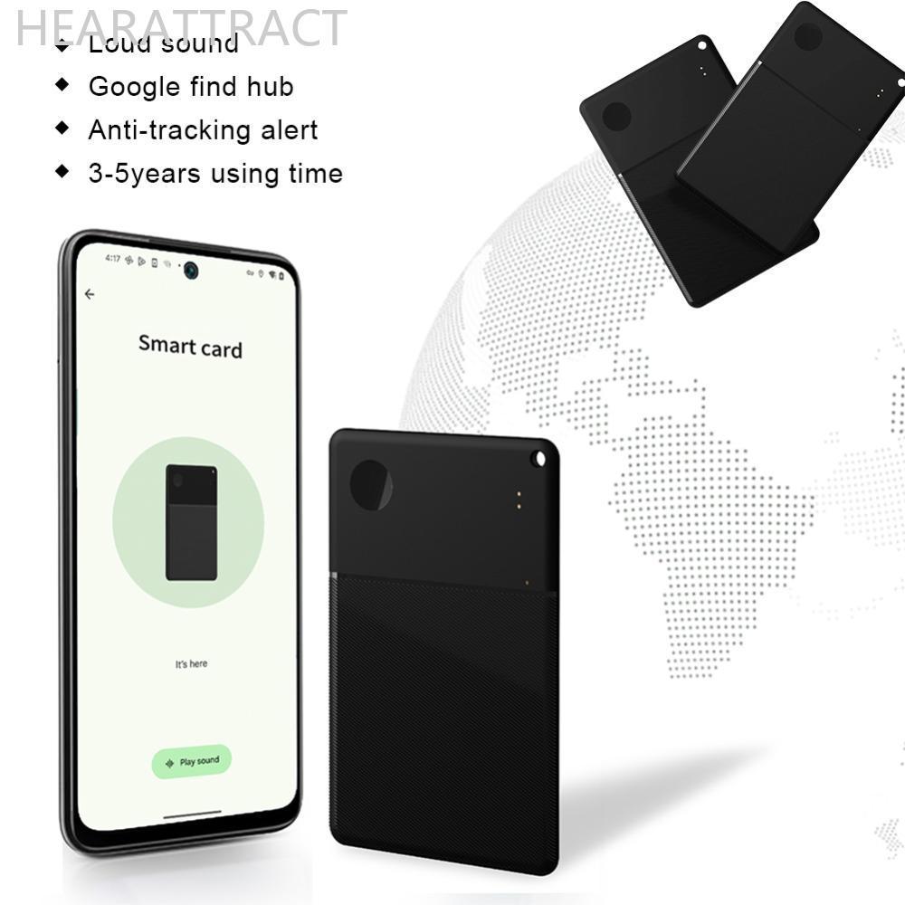 HEARATRACT การ์ดบางเฉียบ Tracker Global GPS Locator สําหรับ Android ทํางานร่วมกับ Google Find Hub An