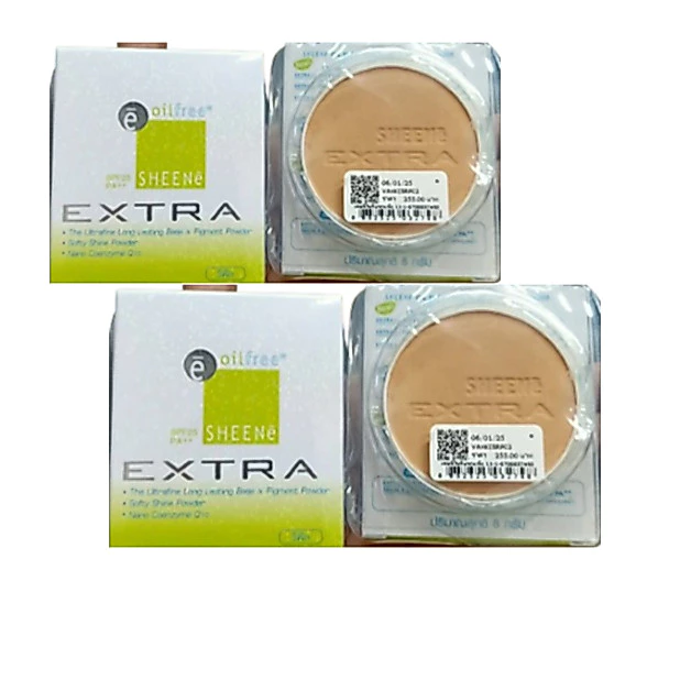 (รีฟิล1+1) SHEENE Oil Free EXTRA ชีนเน่ แป้งพัพ ปกปิด เนียนเว่อร์ ขนาด 8 กรัม.
