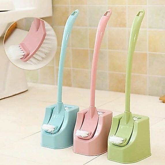 แปรงขัดห้องน้ำ ขัดทำความสะอาดห้องน้ำ หัวแปรง2ด้าน พร้อมที่วาง Toilet Brush