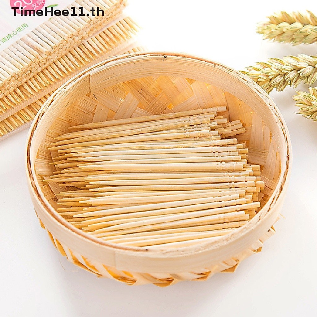 【TimeHee11】 200PCs/ Bag Disposable Wood Tandenstokers Bamboo Toothpick For Home Restaurant Hotel [TH]