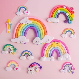 🌈 ป้ายปักเค้กสายรุ้ง ป้ายสายรุ้งก้อนเมฆ ป้ายก้อนเมฆ ป้ายแต่งเค้กสายรุ้ง ขนาดใหญ่🌈