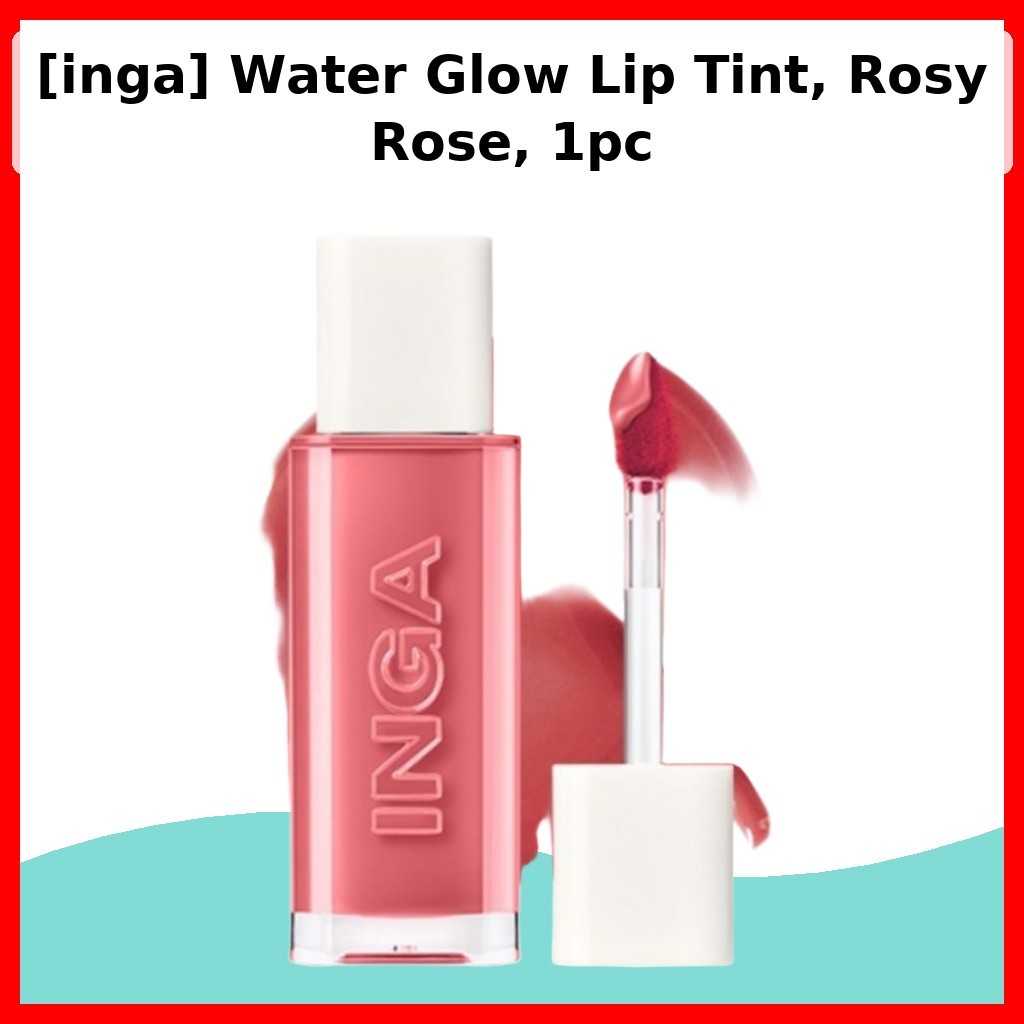 [inga] Water Glow Lip Tint, Rosy Rose, 1 ชิ้น / Korean Lip Tint / Water Glow Finish / ของแท้ 100% โด
