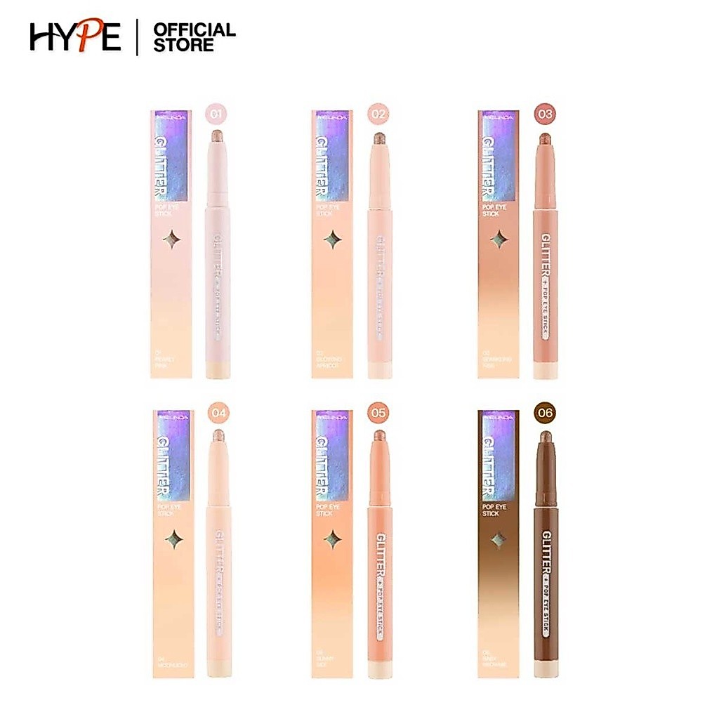 อายแชโดว์ แบบแท่ง Meilinda Glitter & Matte Pop Eye Stick เนื้อแมท เนื้อกลิตเตอร์ สีสวย กันน้ำ