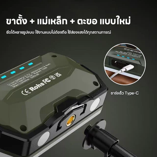 ไฟแคมป์ปิ้ง LED โคมไฟเต็นท์พกพา ไฟฉุกเฉิน 4โหมด Type-C ชาร์จ กันน้ำ IP44 ไฟส่องสว่าง พกพาสะดวก