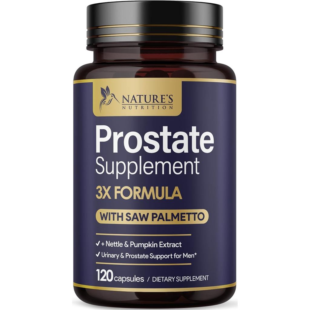 Prostate Health Supplements for Men - 3X Strength with Saw Palmetto Blend Stinging Nettle Root & Pum