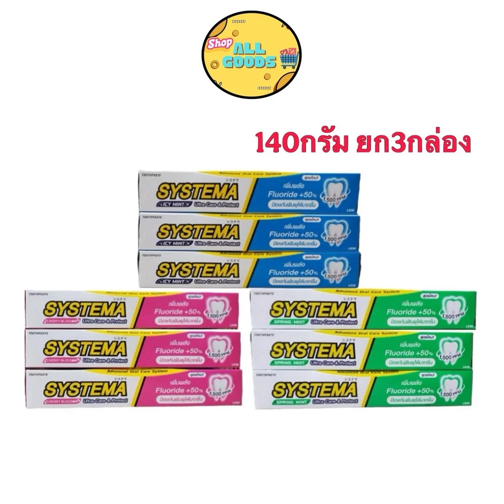 ( 3 กล่อง ) SYSTEMA ยาสีฟัน ซิสเท็มมา อัลตร้า แคร์ & โพรเทคท์ ขนาด 140 กรัม