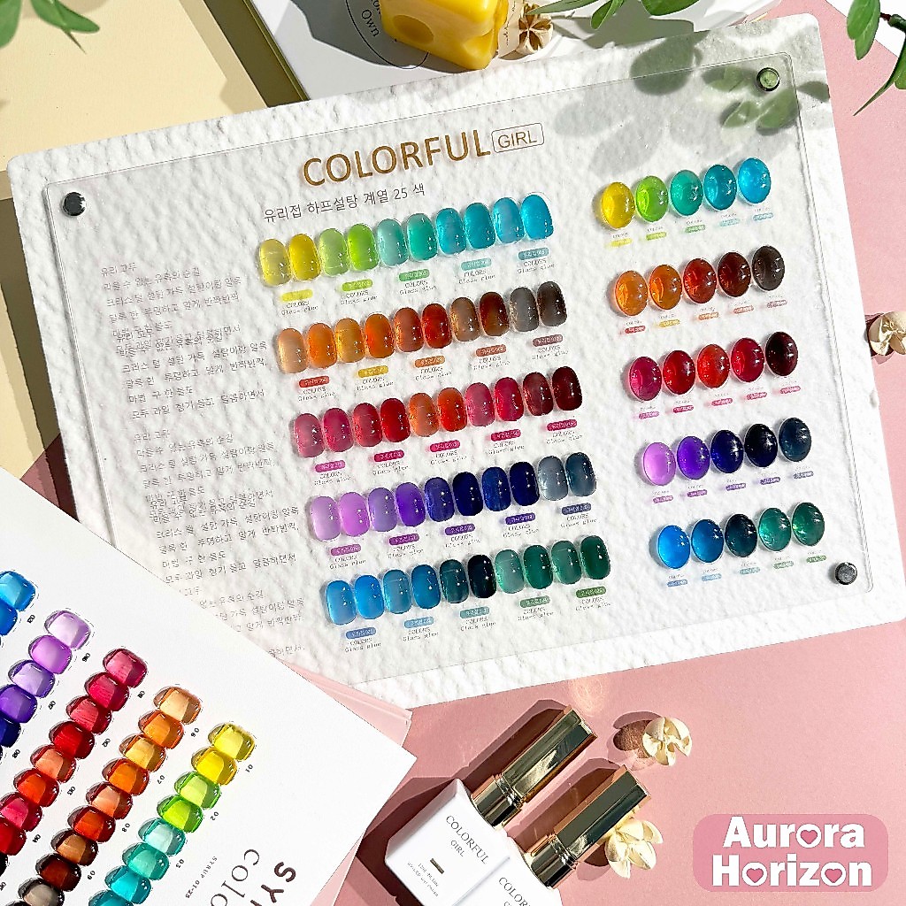 【พร้อมส่งในกรุงเทพฯ】เจลไซรัป COLORFUL GIRL 25 สี แถมฟรีชาร์ตสี สีเจลใส ลูกกวาด