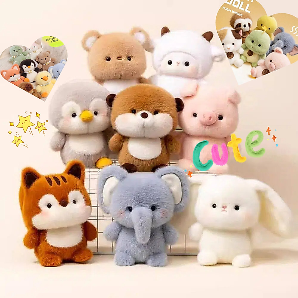 🧸💕Youmoot ตุ๊กตาสหาย ช้าง 16 ซม. หมอนนุ่ม หมีสุดนุ่ม ตุ๊กตาสัตว์ ของเล่นตุ๊กตานอน ของขวัญ