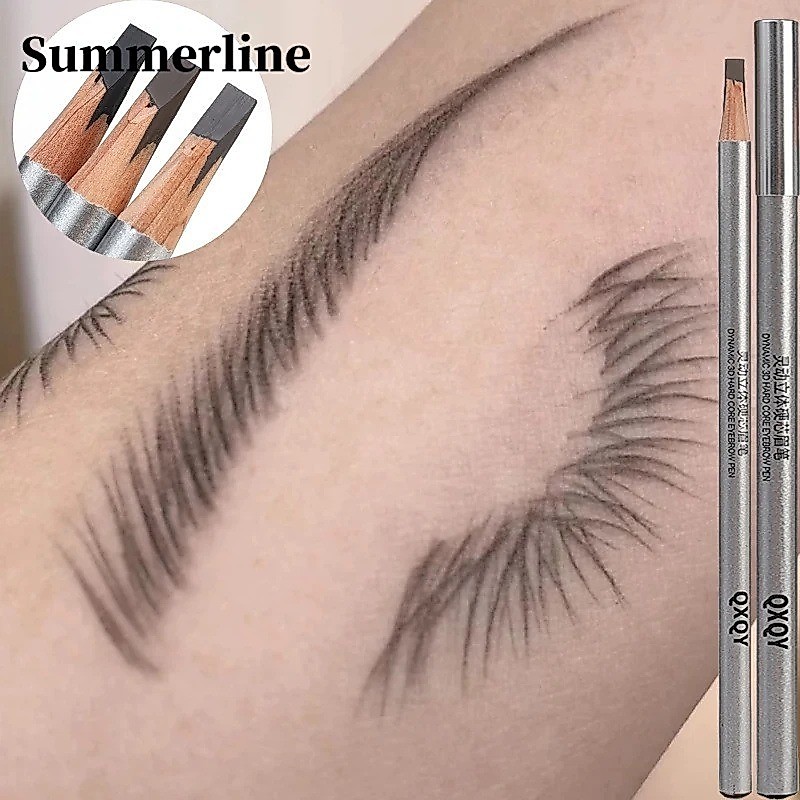 3 สี Microblading Eyebrow Pencil - กันน้ํา Sweatproof Long-lasting Wild Eye Brow Tattoo Tinted แต่งหน้า - Matte Hard Eyebrow Pencil