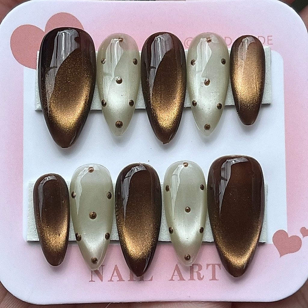เล็บเจล🔮ลูกแก้วลายจุดPolkadot🍪สินค้าทำใหม่|ทำ1วันจัดส่งวันถัดไปค่ะ