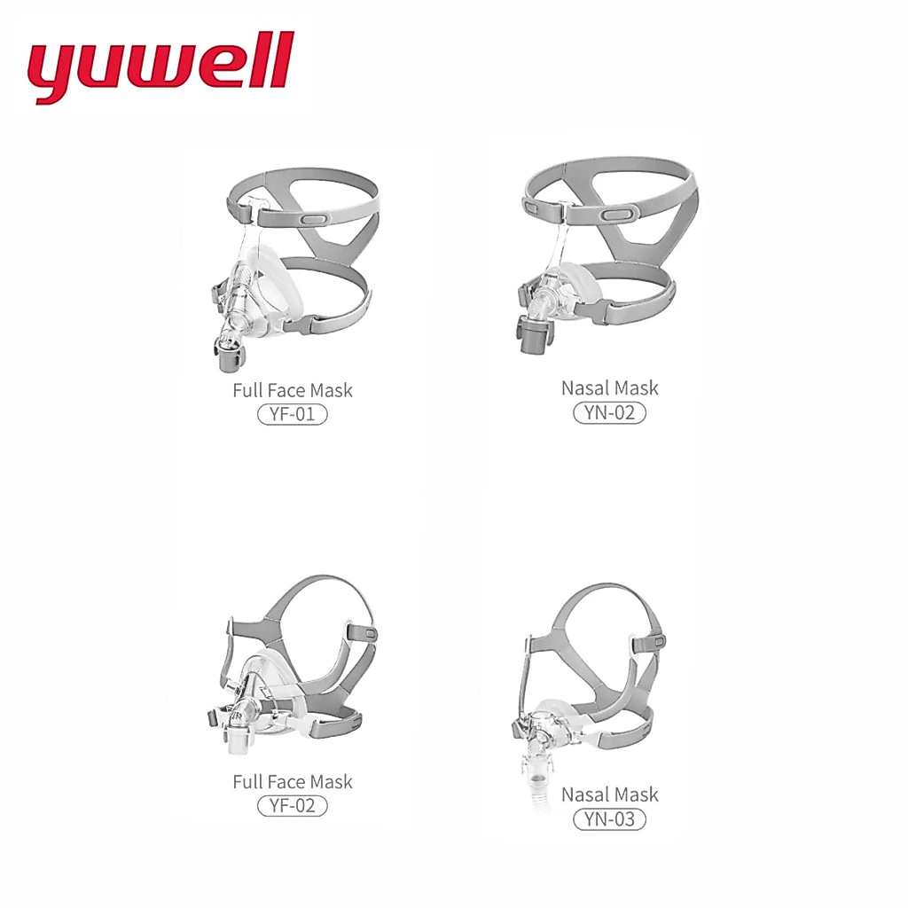 Yuwell CPAP Masks (YF-02,YN-02,YN-03,YF-01) หน้ากากหมอนเต็มหน้าและจมูกสําหรับการหยุดหายใจขณะหลับพร้อมหมวก