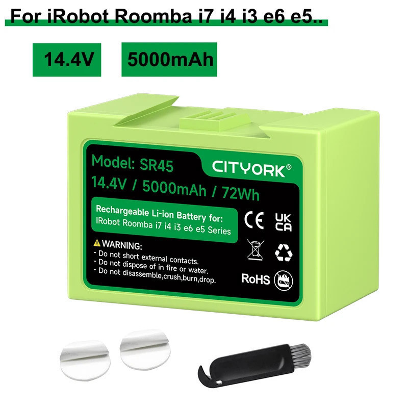 แบตเตอรี่สําหรับ iRobot Roomba i7 i4 i3 e6 e5 14.4V 5000mAh แบตเตอรี่เครื่องดูดฝุ่นสําหรับ iRobot Ro