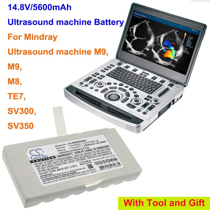 แบตเตอรี่ Cameron Sino 5600mAh LI24I002A, 115-025022-00 สําหรับเครื่อง Mindray Ultrasound M9, M9, M8