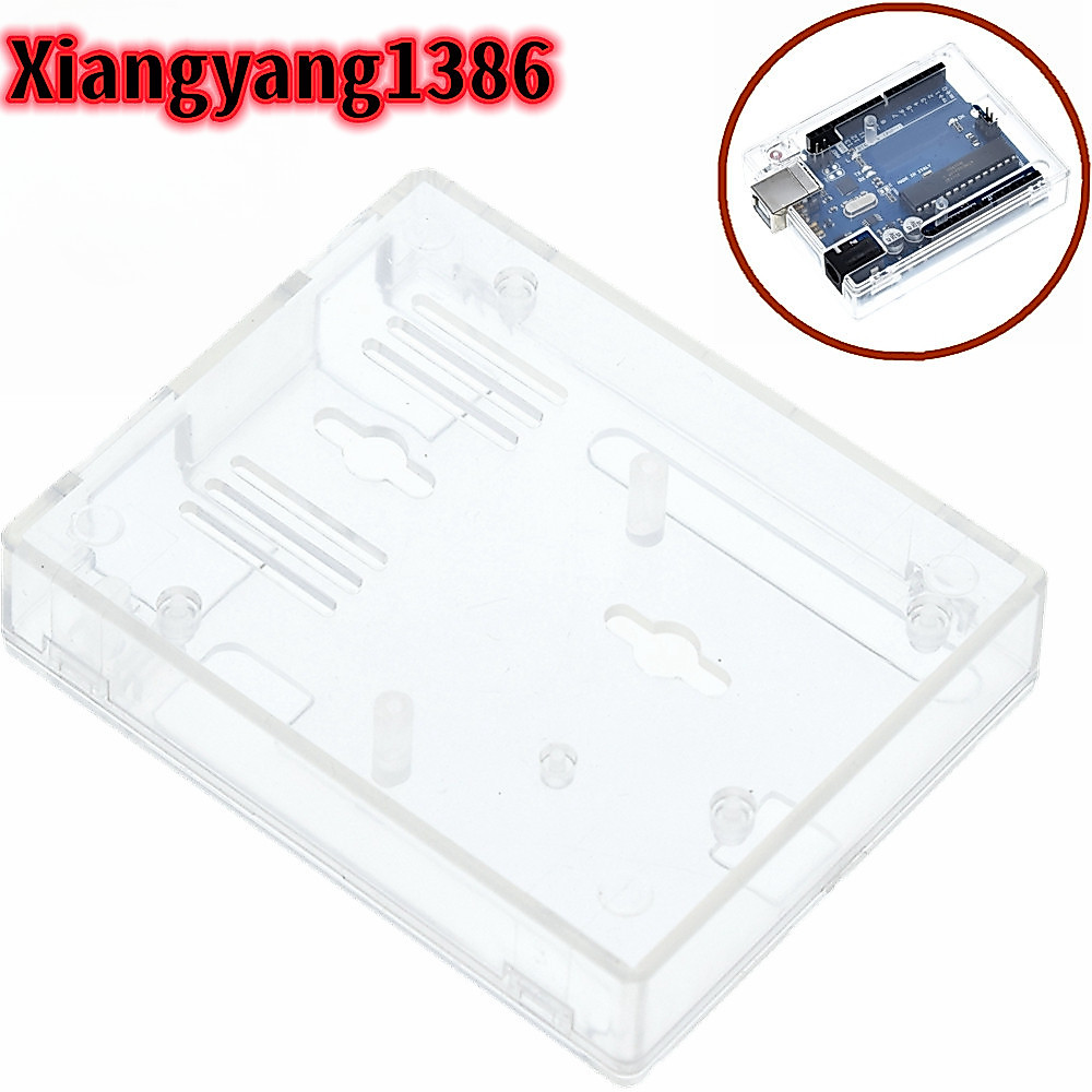 คุณภาพสูงOne set Transparent Box Case Shell สําหรับ Arduino UNO R3