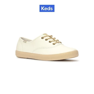 KEDS รองเท้าผ้าใบแบบผูกเชือก รุ่น CHAMPION LUXE LEATHER ROUND LACES สีขาว ( KW-CHAMP-7B-101 )