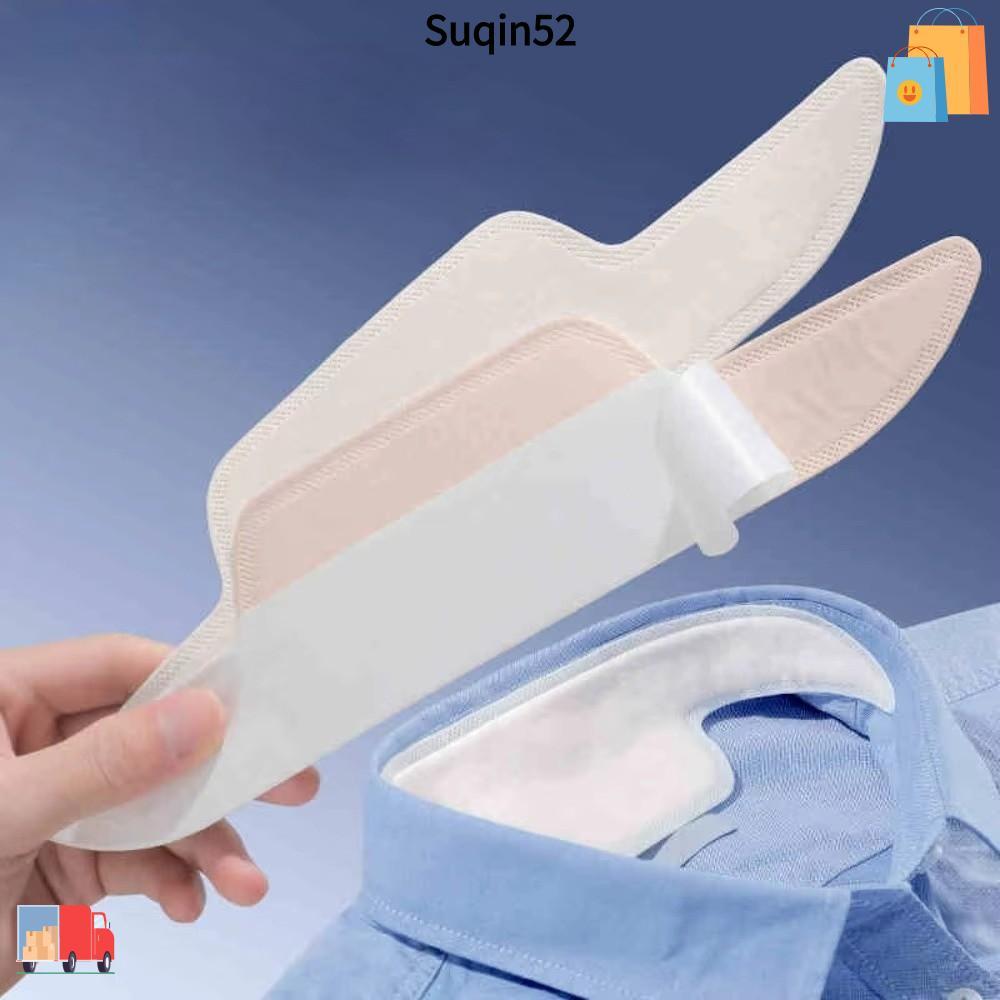 SUQIN52 10 ชิ้นคอเหงื่อแพทช์, Anti Perspiration สีขาวดูดซับเหงื่อสติกเกอร์, Sweatproof Breathable Anti-Dirty Collar แผ่นเหงื่อเสื้อใช้