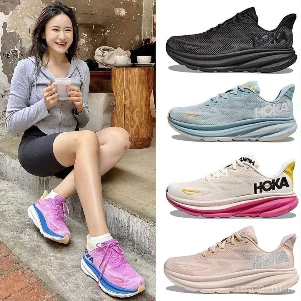 Hoka Clifton 9รองเท้าวิ่งสําหรับผู้ชายและผู้หญิงน้ําหนักเบากันกระแทกรองเท้าวิ่งมาราธอนBreathable Roa