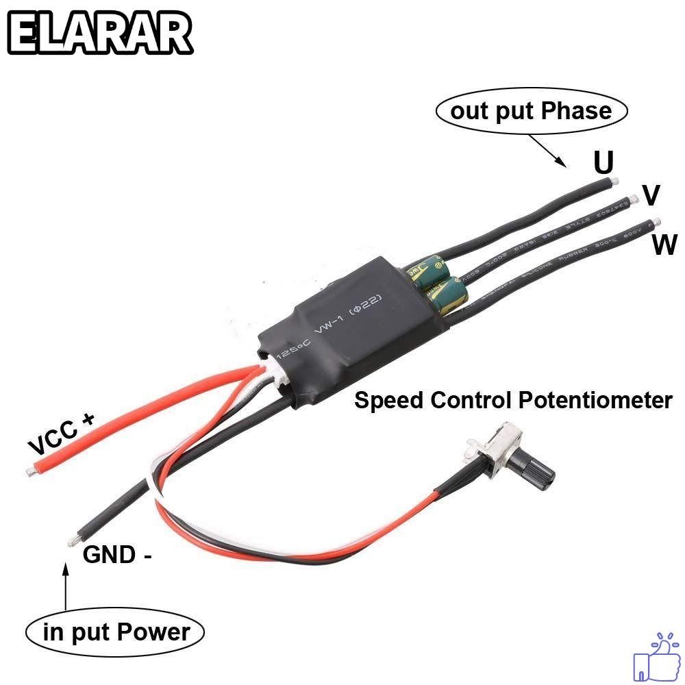 เอลรา‌R มอเตอร์แบบไม่มีแปรง, Potentiometer 200W BLDC Hallless DC มอเตอร์ไดรฟ์, 3 เฟสความเร็วสูง DC B