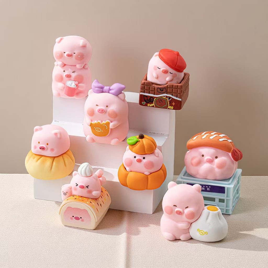 [1-5pcs/bag]可 การ์ตูนน่ารัก ของเล่นขนมหมู สำหรับทำเอง อุปกรณ์ตกแต่งรถ พวงกุญแจ และตุ๊กตา