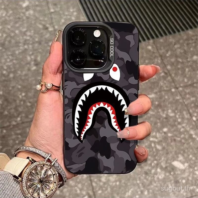 Street Wear Shark Mouth Labelเคสโทรศัพท์ใหม่เหมาะสําหรับiPhone 13promax 14promax 15promax 16 15 14 13 12 11 pro max xr Shock-Resistantยืดหยุ่นกรณีXXK