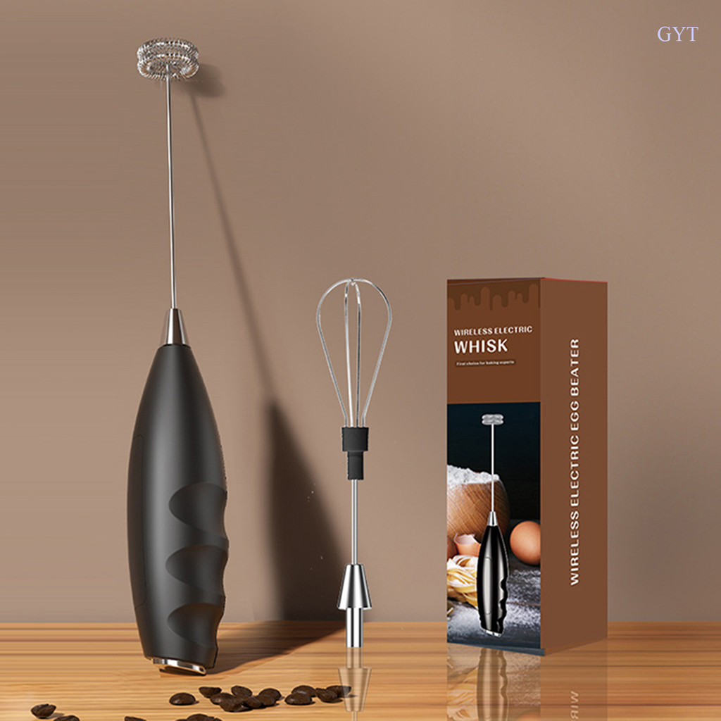 GYT มือถือ Frother Mixer Mini เครื่องตีฟองนมกาแฟเครื่องปั่นไฟฟ้า Beater 2 ปัด
