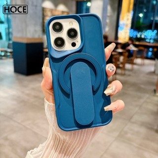 HOCE Push Pull Bracketซิลิโคนอ่อนนุ่มเคสโทรศัพท์แม่เหล็กสําหรับIPhone 17 16 14 15 13 12 11 Pro Max Cover
