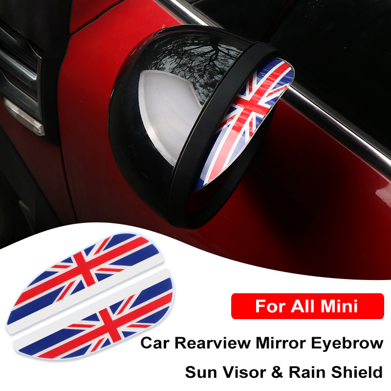 2pcs กระจกมองหลังรถยนต์ Rain Eyebrow Protector ฝาครอบ Sun Visor Shade Shield สําหรับ Mini Cooper R53 R55 R56 R60 R61 F54 F55 F56 F60
