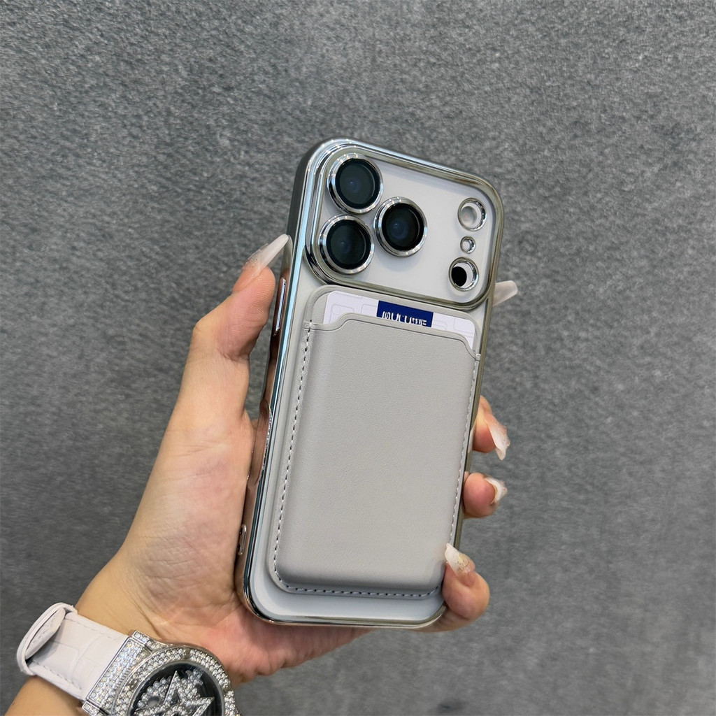 แฟชั่นกระเป๋าสตางค์หนังบัตรเครดิตสล็อตแม่เหล็กชาร์จไร้สายเคสโทรศัพท์สําหรับ ไอโฟน 17 อากาศ 15 14 13 12 11 16 มือโปร สูงสุด บวกกันชนกรณีปก