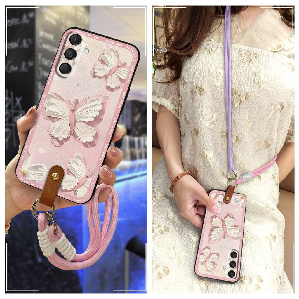 SAMSUNG ซิลิโคนCrossbodyสําหรับSamsung Galaxy M55 5G/SM-M556B/C55/F55/M55Sแฟชั่นออกแบบสกปรกทนแนวทแยง