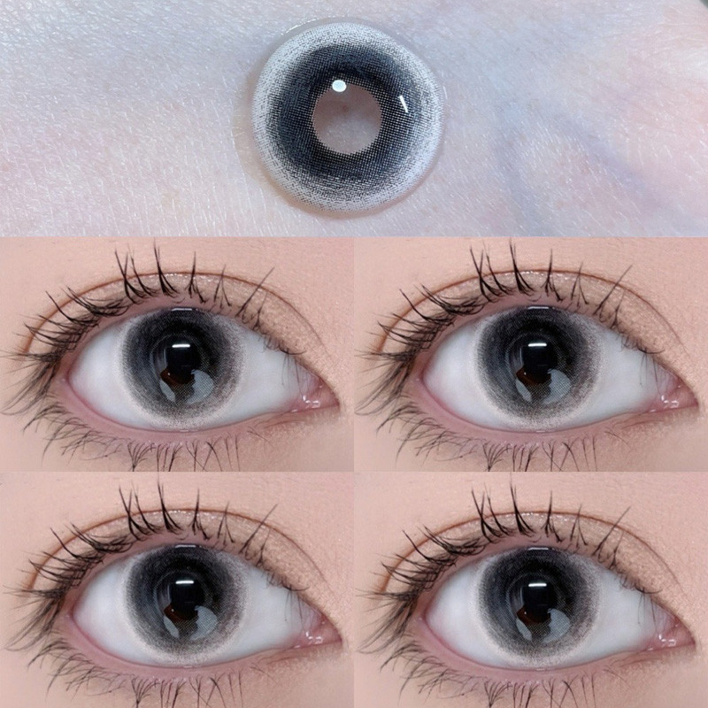 1 คู่สีดําคอสเพลย์สีคอนแทคเลนส์ฮาโลวีน Girlsslens Eye เลนส์