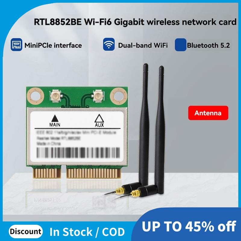 RTL8852BE Wifi 6 การ์ดเครือข่ายไร้สาย 5.2 Gigabit Dual-Band อะแดปเตอร์ 802.11AX มาตรฐาน