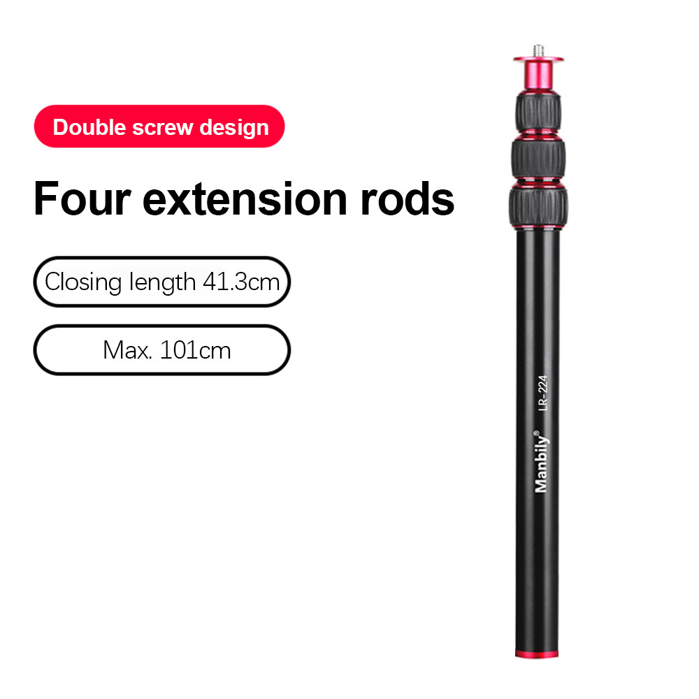 Buzhi Extension Rod LR-224 101cm/39.7in Aluminum Alloy 5kg/11lbs ความสามารถในการรับน้ำหนัก 4 ส่วนพร้