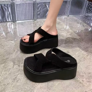 One for all พร้อมส่งจากไทย TX717 รองเท้าเเตะเพิ่มความสูง หนา3นิ้ว พื้นหนา พื้นนุ่ม รองเท้าเเตะเเฟชั่น สำหรับผู้หญิง