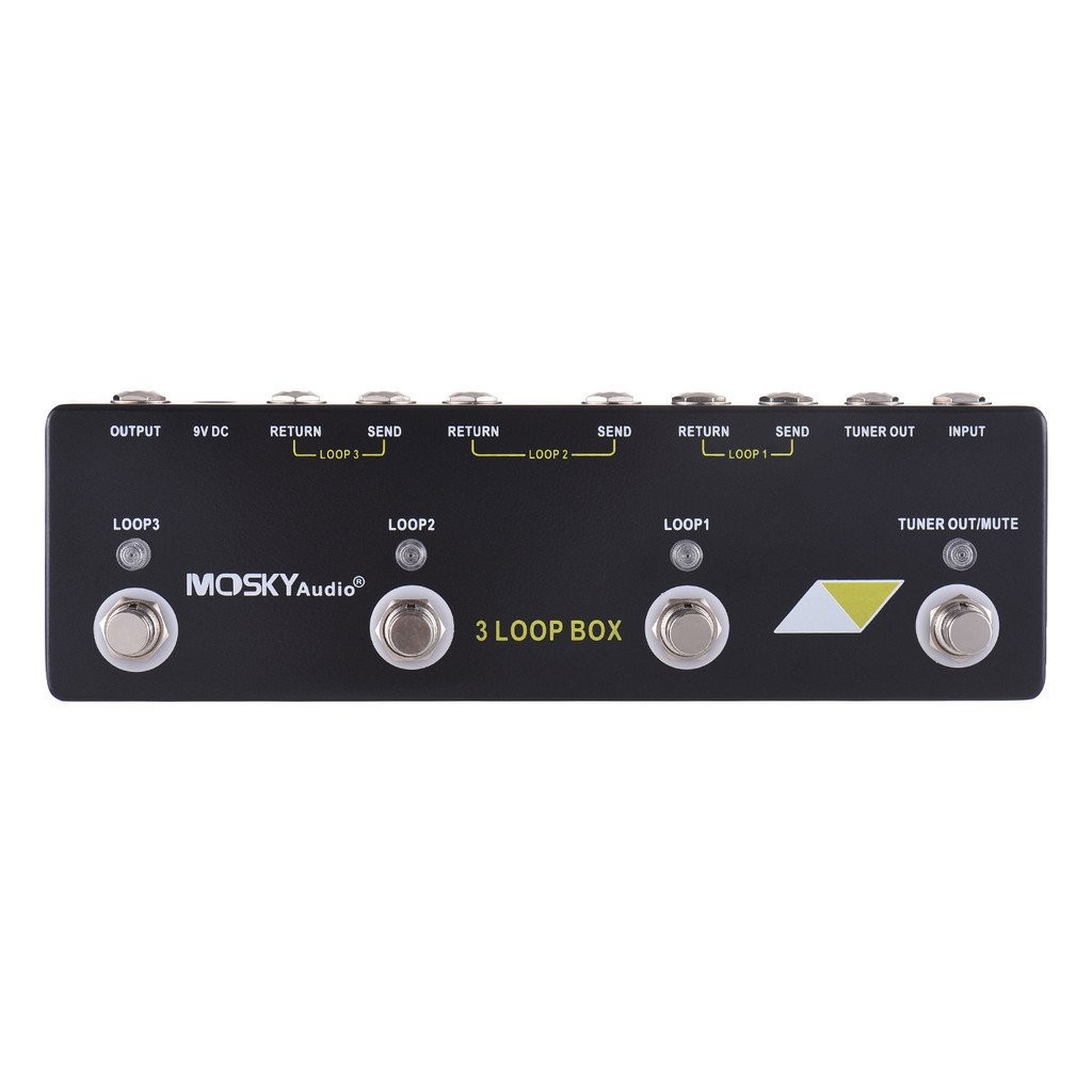 MOSKYAUDIO 3 Loop Box Guitar Effect Pedal with Channel Selection True Bypass Guitar Effects Loop Swi