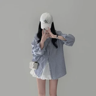 เสื้อลายจุดแขนยาวสำหรับฤดูกาลใบไม้ร่วง สวมใส่สบายและดีไซน์เรียบง่าย