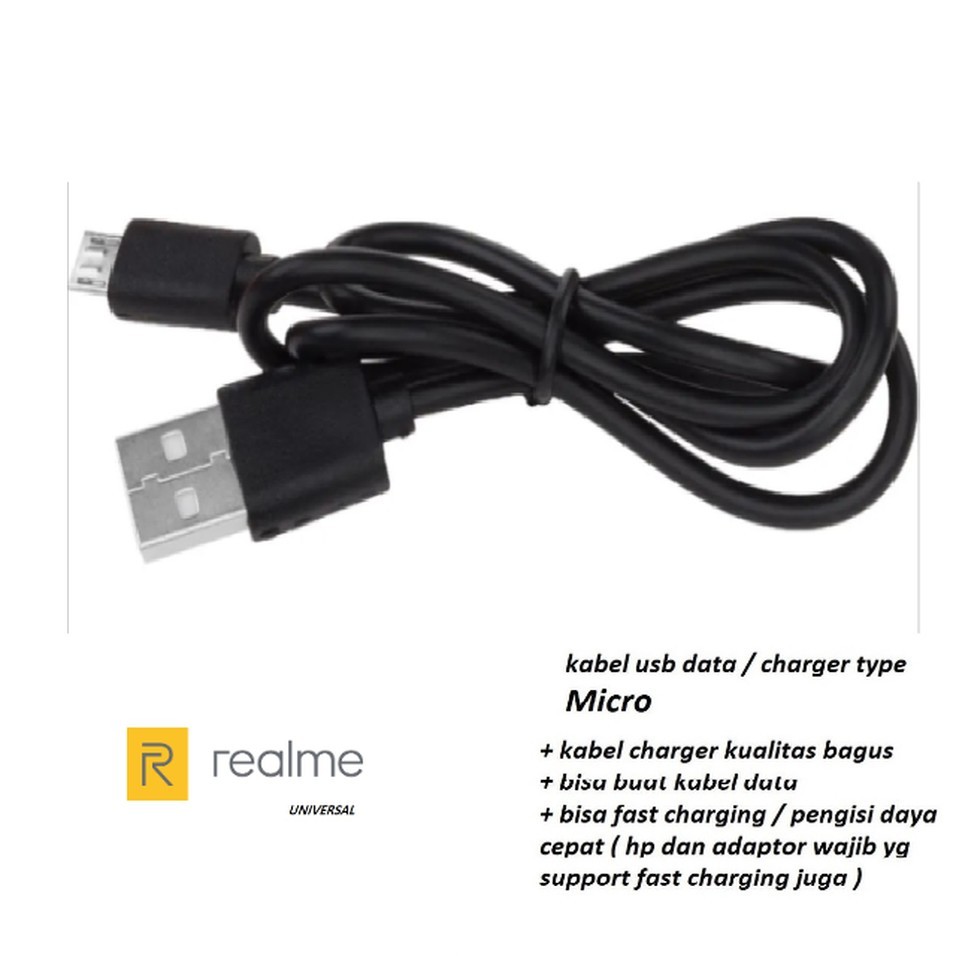 (สีดํา) สายชาร์จ Usb micro realme 30 (RMX3581 / RMX363) - realme C30S (RMX3690)